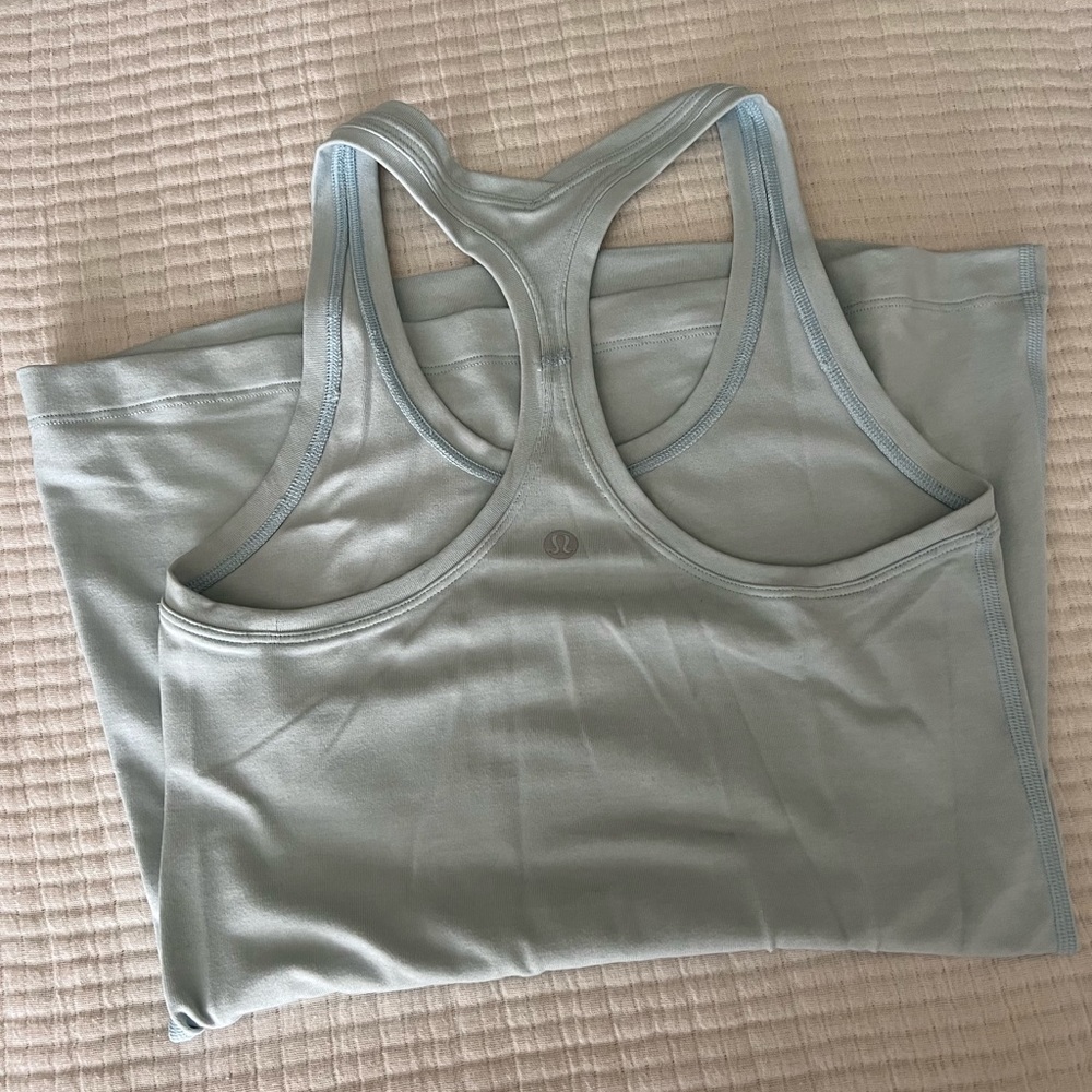 Lululemon racerback tank top. Size 4. Baby blue. - Picture 2 of 3